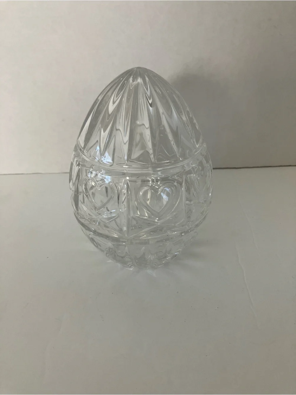 Vintage Czech Lead Crystal Lidded Egg Box